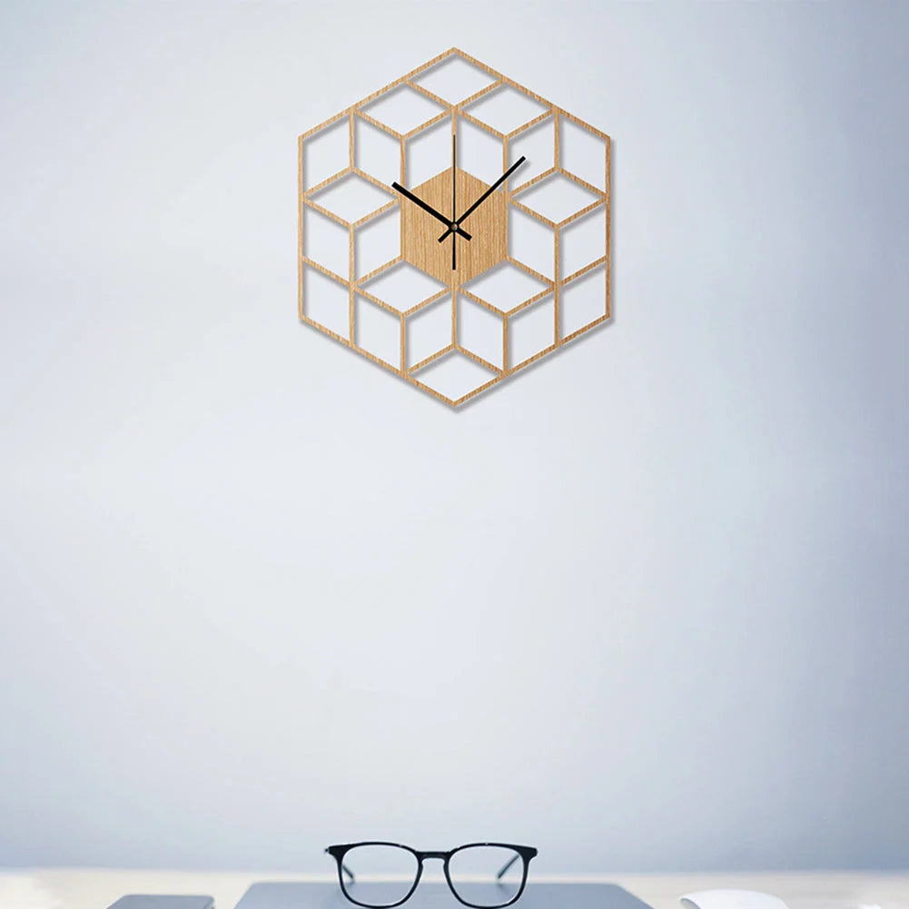 Wall Clock | Hexagonal Bamboo & Silent Movement