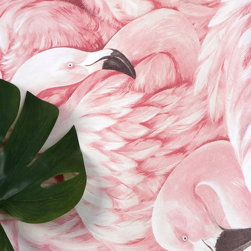 Wallpaper | Tropical Flamingo Design & Wipeable Vinyl | 10 m x 52 cm Roll