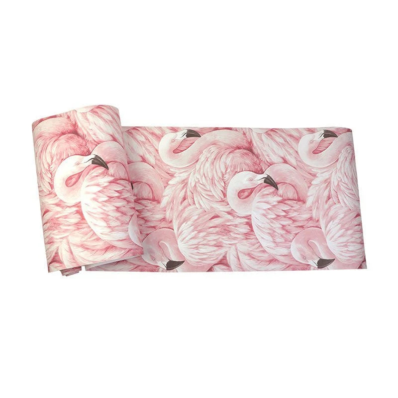 Wallpaper | Tropical Flamingo Design & Wipeable Vinyl | 10 m x 52 cm Roll