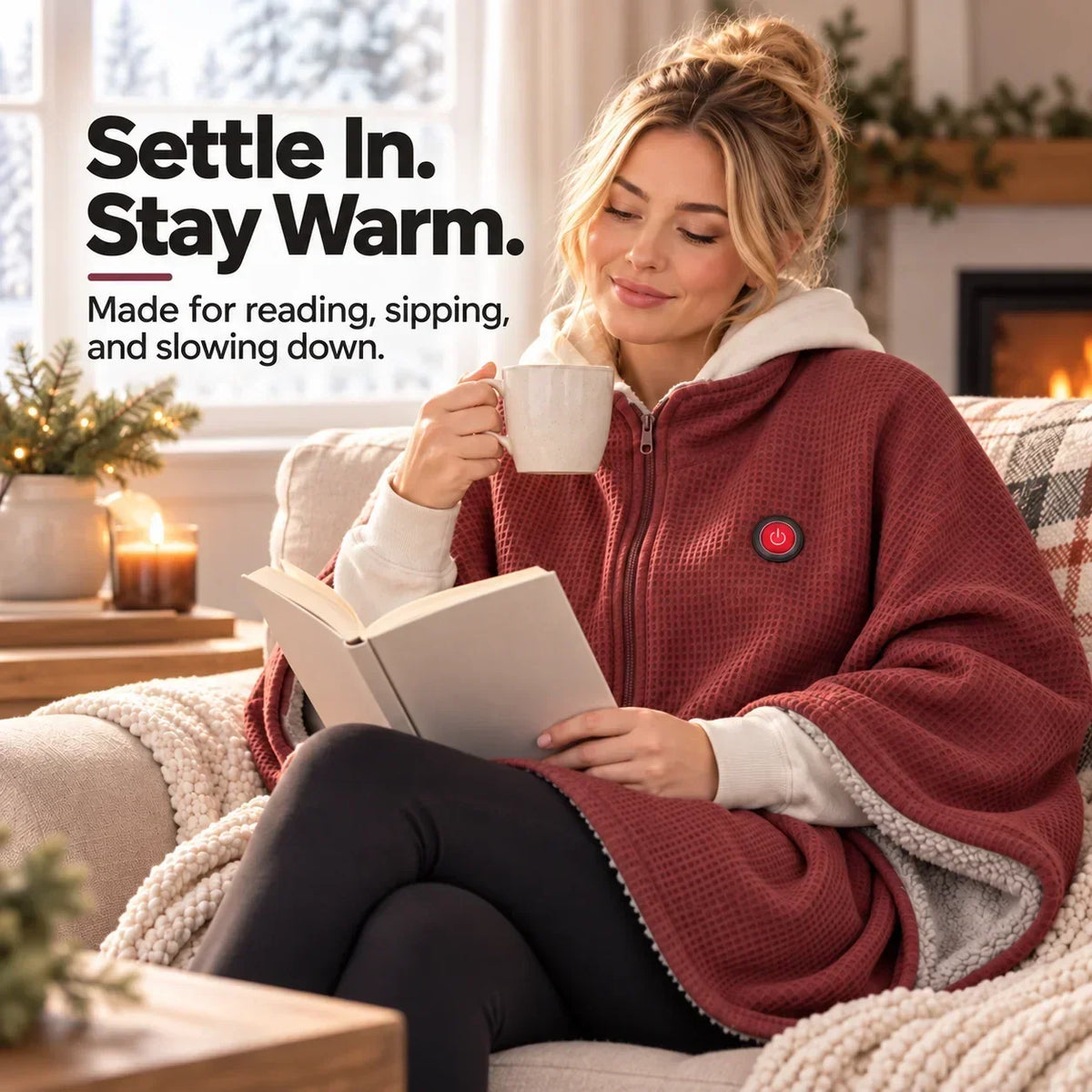 Wearable Heated Blanket | Hands-Free Design & Active Heating | 3 Heat Settings
