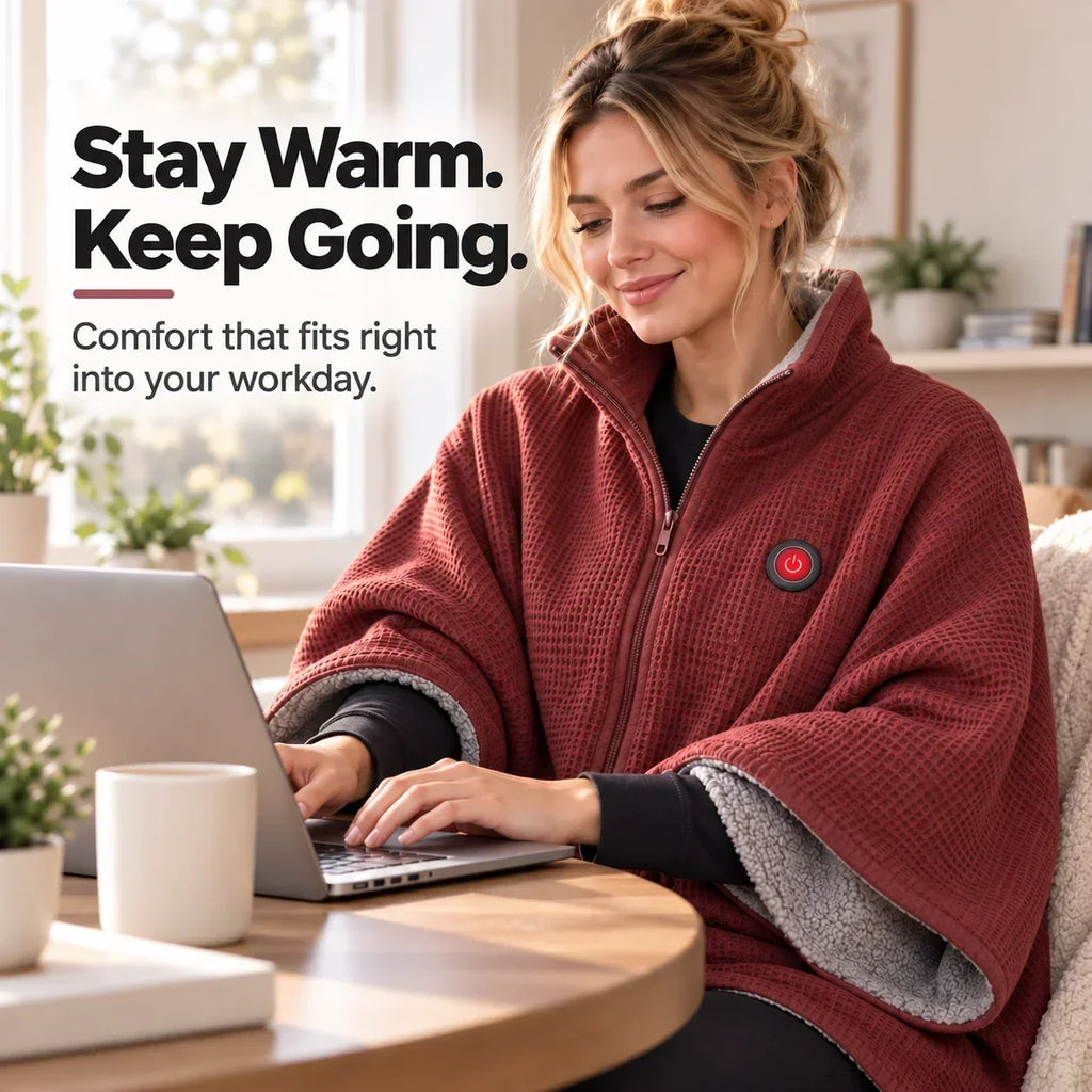 Wearable Heated Blanket | Hands-Free Design & Active Heating | 3 Heat Settings
