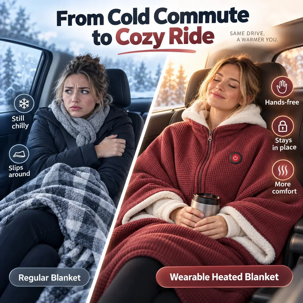 Wearable Heated Blanket | Hands-Free Design & Active Heating | 3 Heat Settings