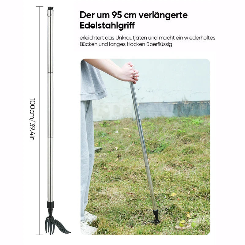 Weed Remover | Stainless Steel & Back-Friendly | Detachable Handle