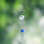 Wind Spinner Accessory | Rotating Stainless Steel Crystal Spiral | Weather-Resistant