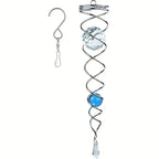 Wind Spinner Accessory | Rotating Stainless Steel Crystal Spiral | Weather-Resistant