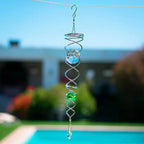 Wind Spinner Accessory | Rotating Stainless Steel Crystal Spiral | Weather-Resistant