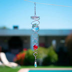 Wind Spinner Accessory | Rotating Stainless Steel Crystal Spiral | Weather-Resistant