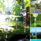 Wind Spinner Accessory | Rotating Stainless Steel Crystal Spiral | Weather-Resistant