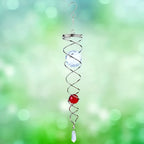 Wind Spinner Accessory | Rotating Stainless Steel Crystal Spiral | Weather-Resistant