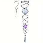 Wind Spinner Accessory | Rotating Stainless Steel Crystal Spiral | Weather-Resistant