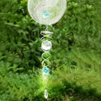 Wind Spinner Accessory | Rotating Stainless Steel Crystal Spiral | Weather-Resistant