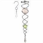 Wind Spinner Accessory | Rotating Stainless Steel Crystal Spiral | Weather-Resistant