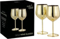 Wine Glasses | Gold Stainless Steel Shatterproof