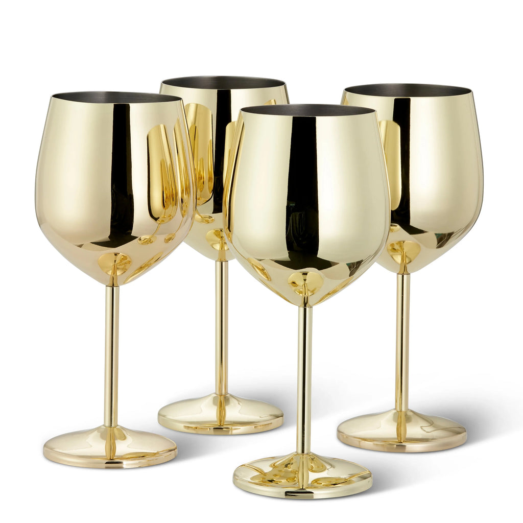 Wine Glasses | Gold Stainless Steel Shatterproof