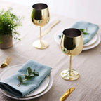 Wine Glasses | Gold Stainless Steel Shatterproof