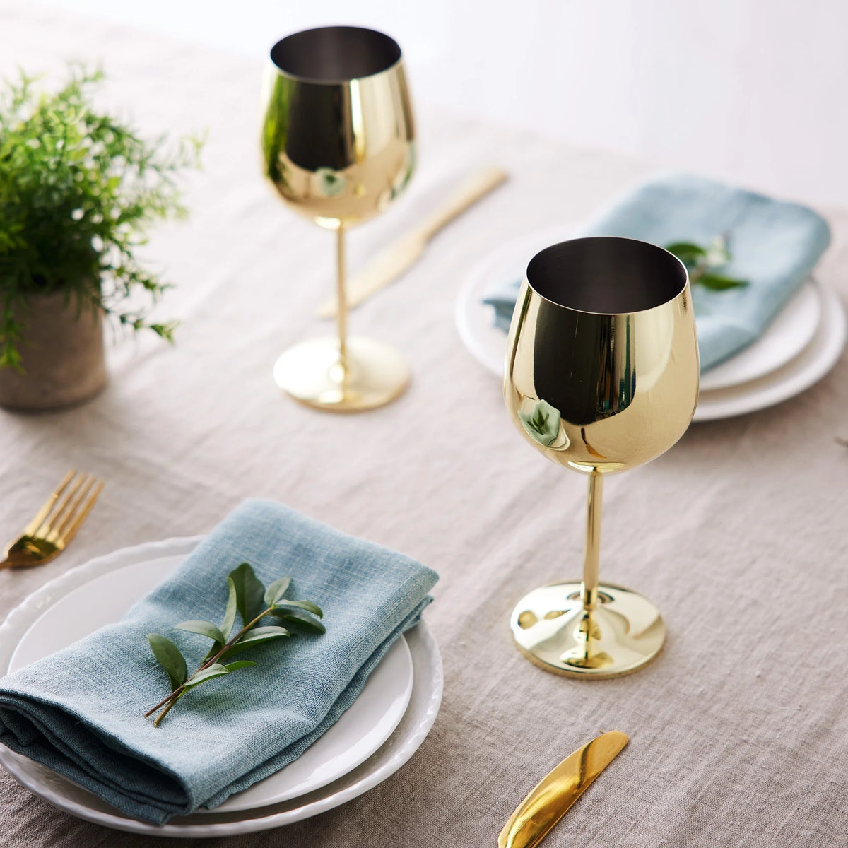 Wine Glasses | Gold Stainless Steel Shatterproof