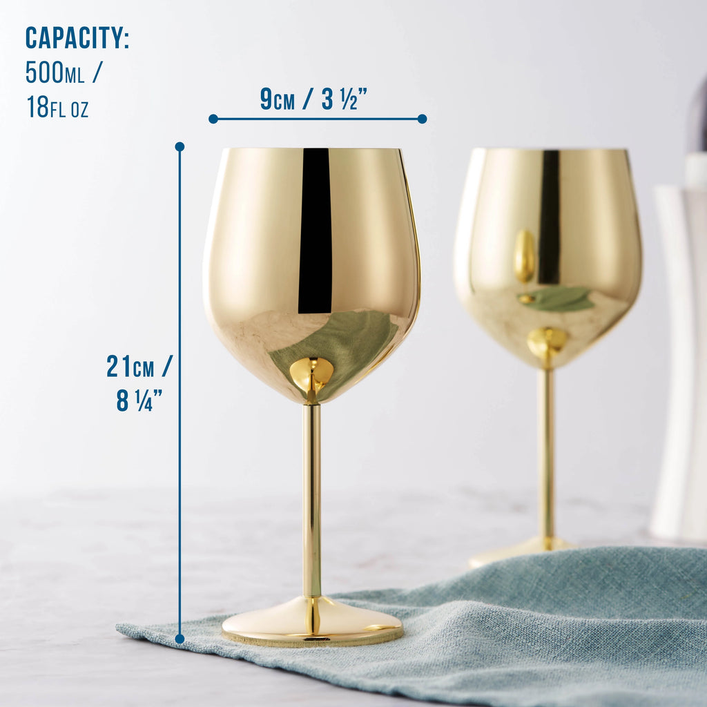 Wine Glasses | Gold Stainless Steel Shatterproof