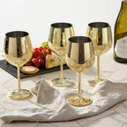 Wine Glasses | Gold Stainless Steel Shatterproof