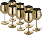 Wine Glasses | Gold Stainless Steel Shatterproof