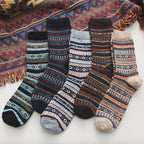 Winter Socks | Wool & Cotton Blend & Scandinavian Pattern