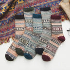 Winter Socks | Wool & Cotton Blend & Scandinavian Pattern