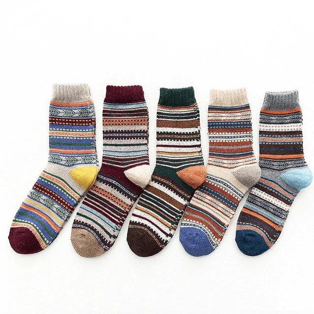 Winter Socks | Wool & Cotton Blend & Scandinavian Pattern