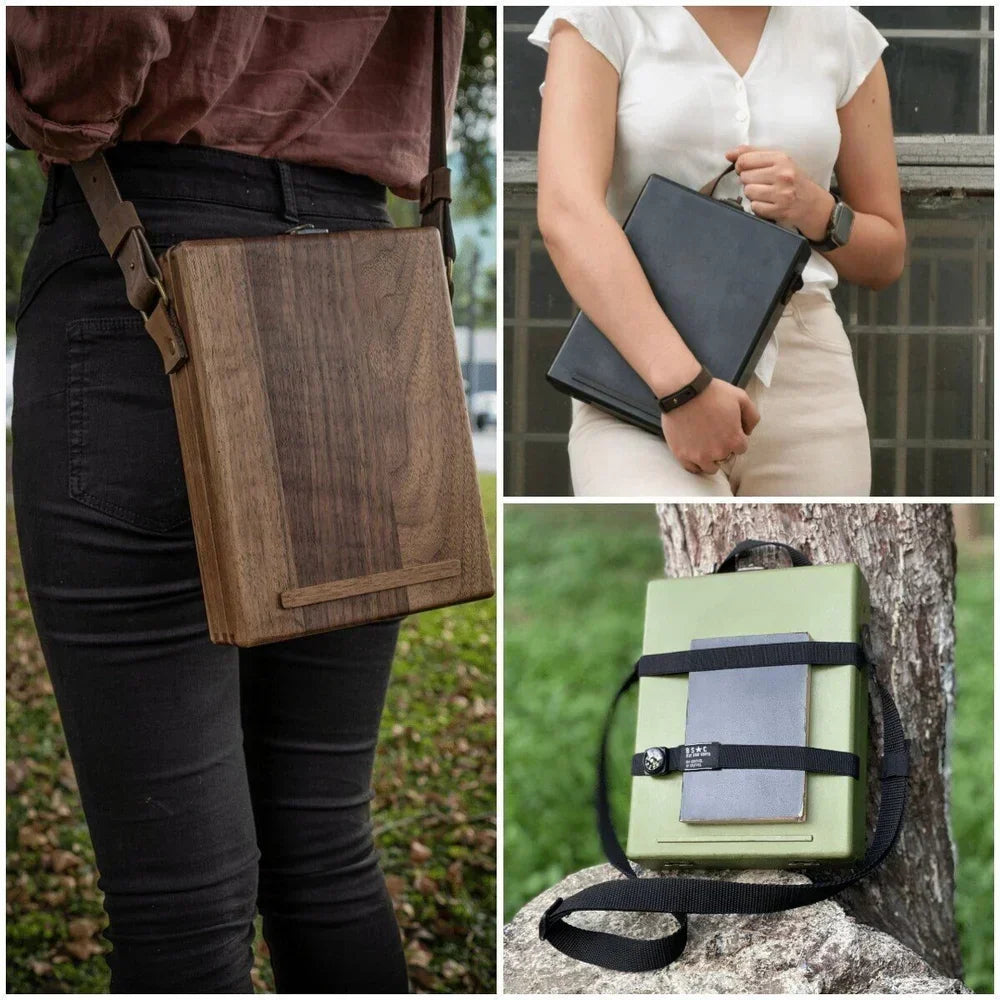 Writers Messenger Box | Walnut & Leather Briefcase Design | A5